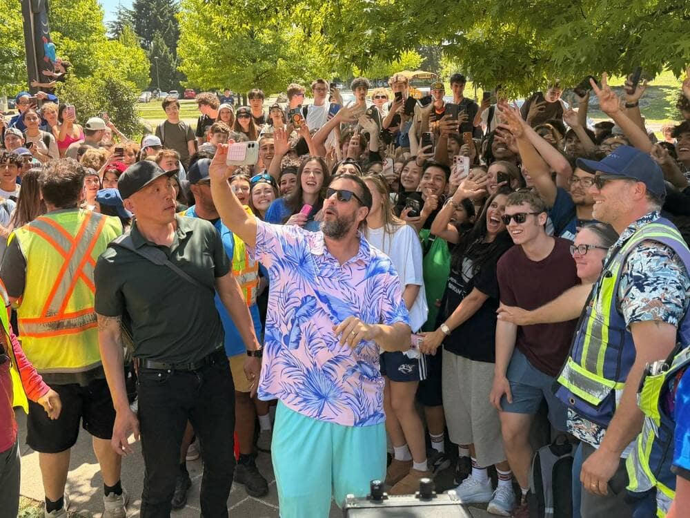 Adam Sandler Films Netflix Movie at North Vancouver High School