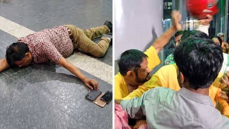 BJP and TMC supporters clashed at Kolkata Airport before Abhishek Banerjee's arrival