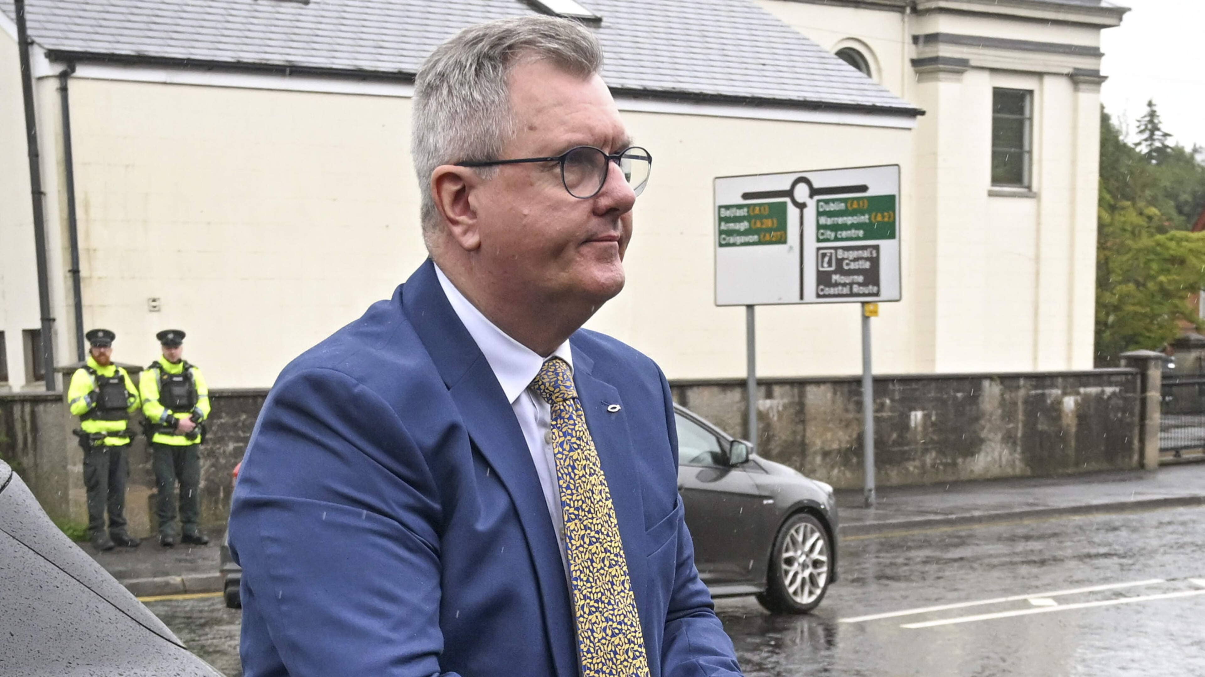 Jury retires amid quiet atmosphere at Newry Crown Court during Jeffrey Donaldson trial