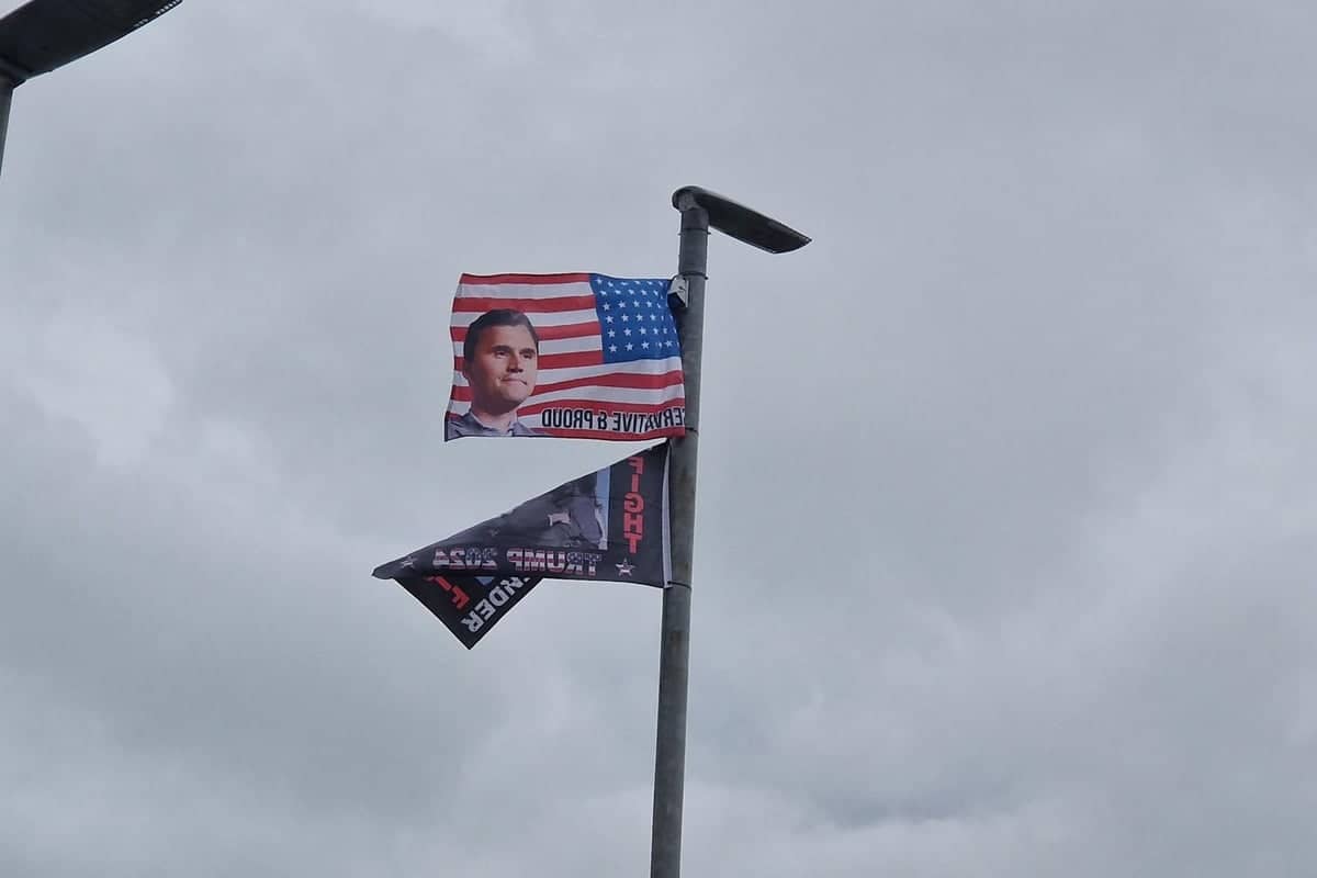 Trump And Charlie Kirk Signs In Derry Drumahoe