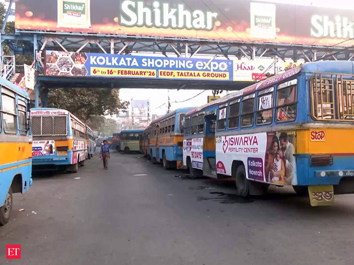 Kolkata government buses undergo colour shift from red to blue to saffron, reflecting political changes
