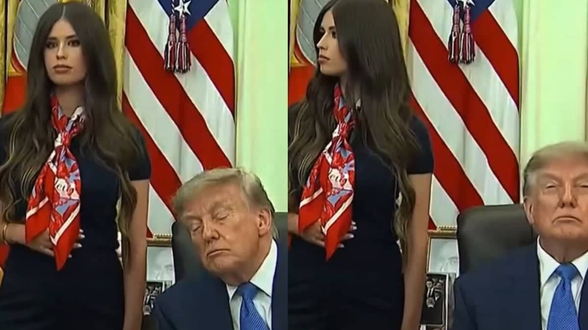 Woman Beside Trump Dismisses Viral 'Electric Shock' Theory, Says She Is Pregnant