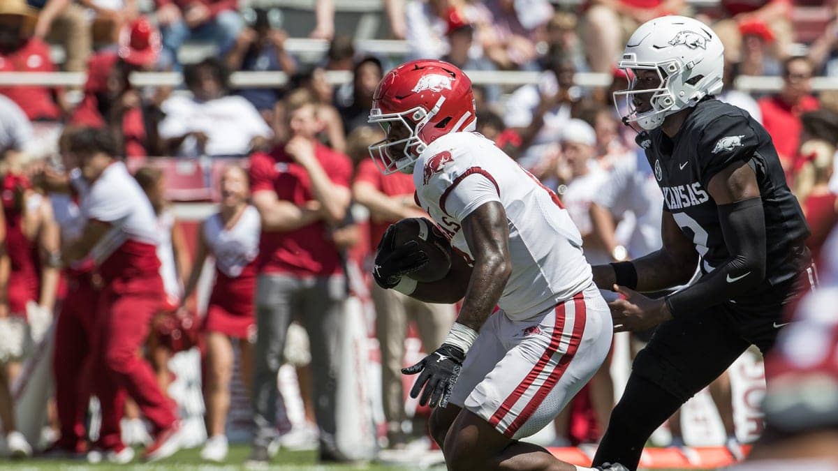 Arkansas Football Practice Highlights Two Key Plays
