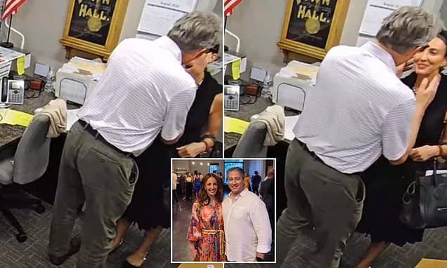 Illinois Official Releases Surveillance Footage of Mayor Kiss, Calls It Non-Romantic