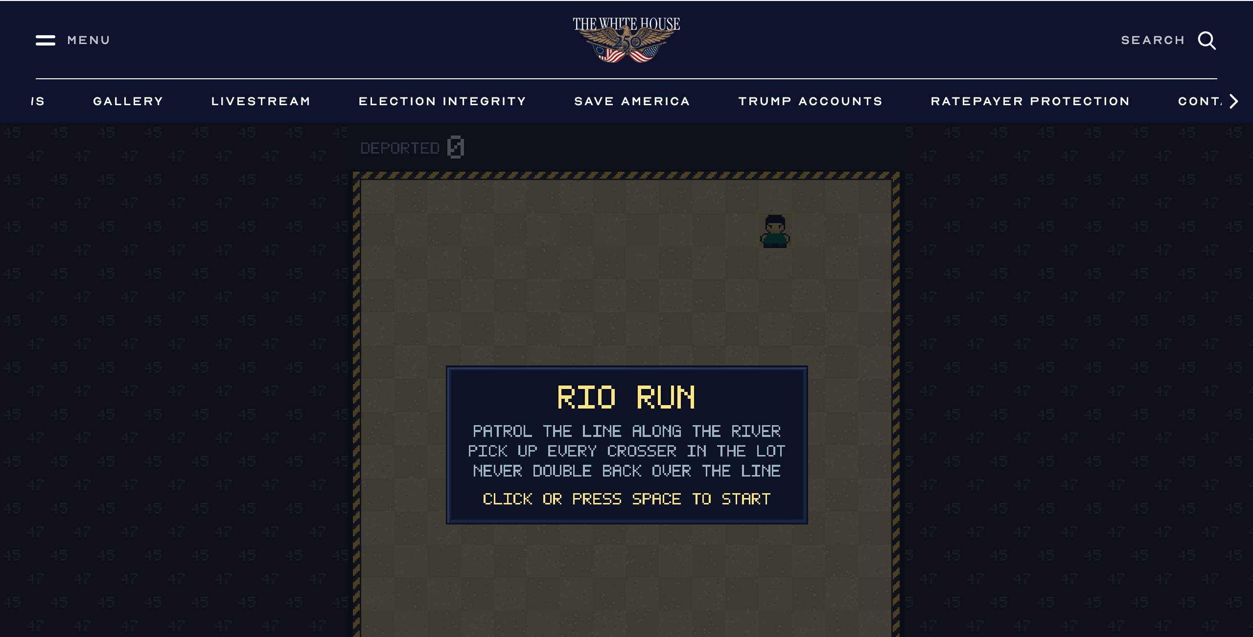 White House Website Hosts Retro Arcade Games Promoting Trump Agenda