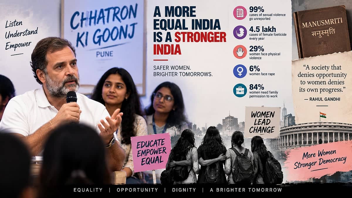 Rahul Gandhi Critiques Manusmriti and Patriarchy in Pune Address