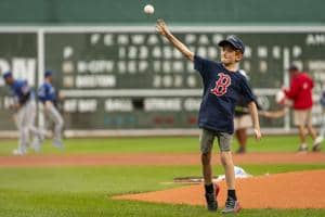 Beverly Boy Beckett Connolly Throws First Pitch at Fenway