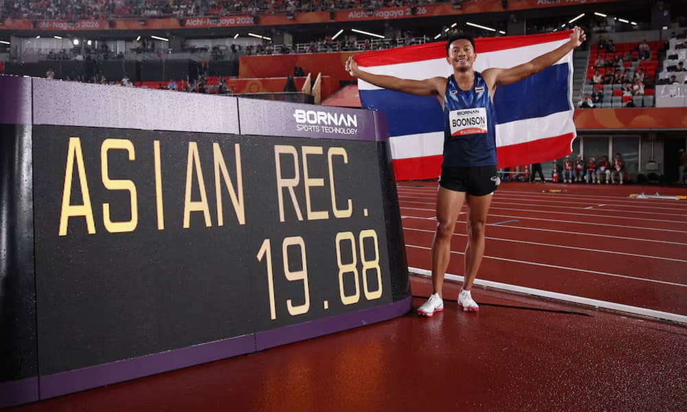 Thai athlete wins two sprint golds at Nagoya Asian Games despite rain